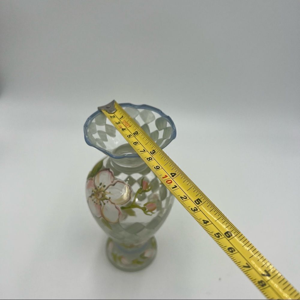 Tracy Porter Small Hand-painted Harlequin and Floral Glass Vase - Picture 5 of 6
